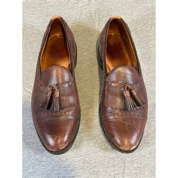 Allen Edmonds Dalton Brown Pebble Grain Tassel Kiltie Slip-On Dress Shoe Loafer - Picture 5 of 12